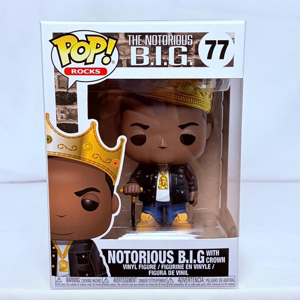 Funko Pop Rocks Notorious B.I.G.‎ with Crown 77 Biggie Smalls Vinyl Figure OS